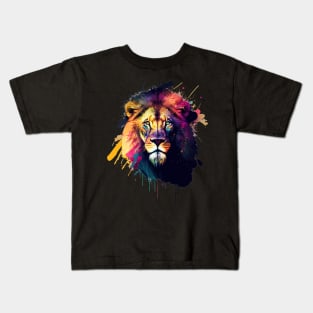 Majestic Lion Head Design Kids T-Shirt